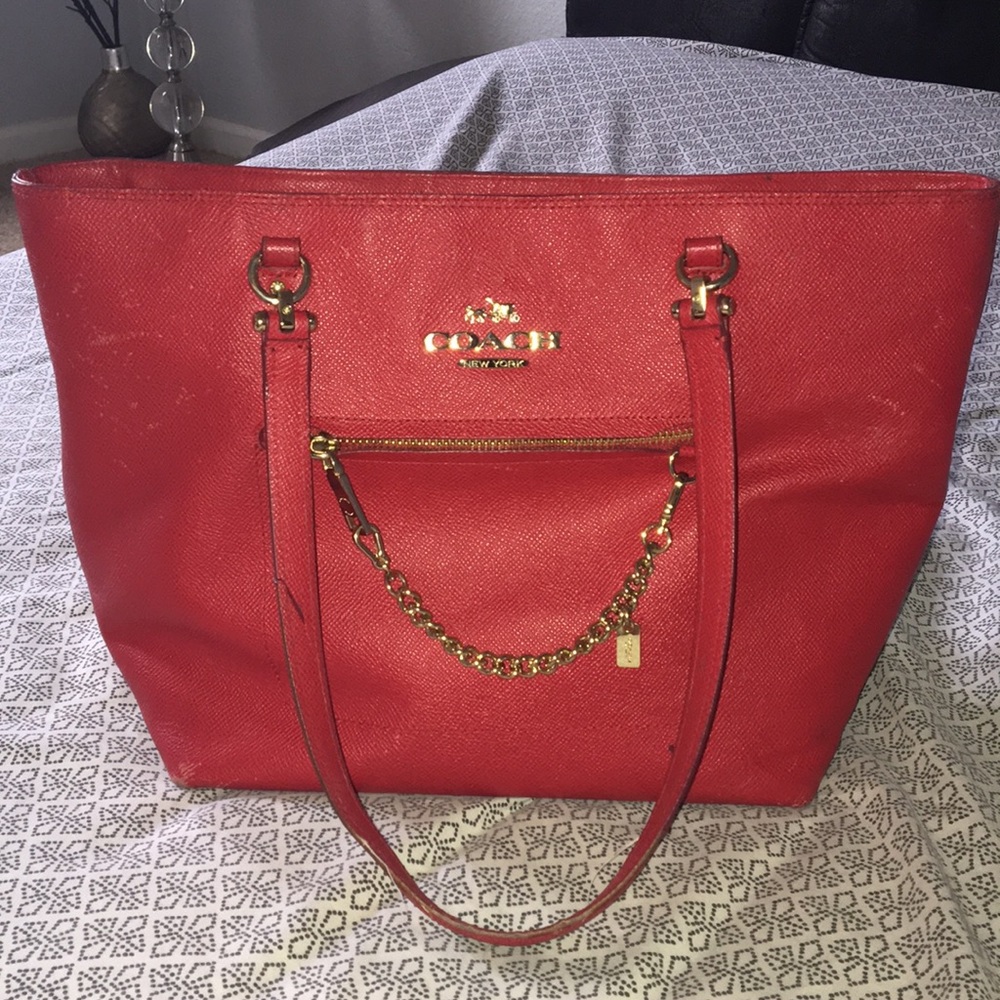 Red Coach tote